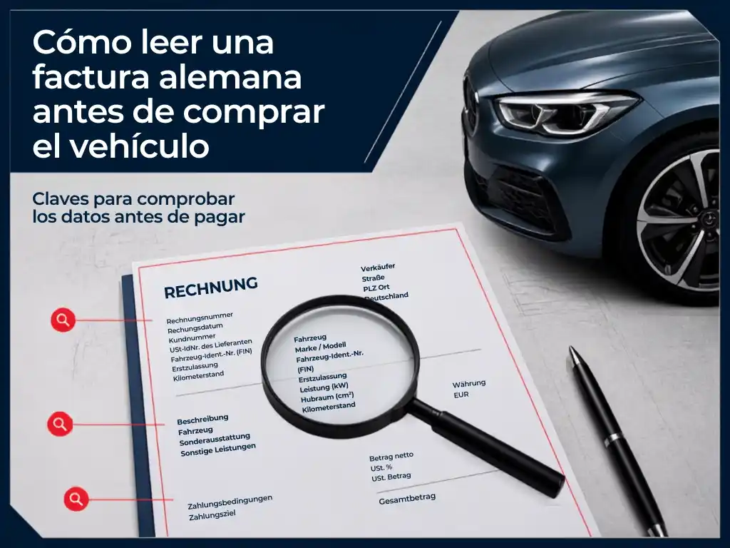 Cómo leer una factura alemana antes de comprar un coche
