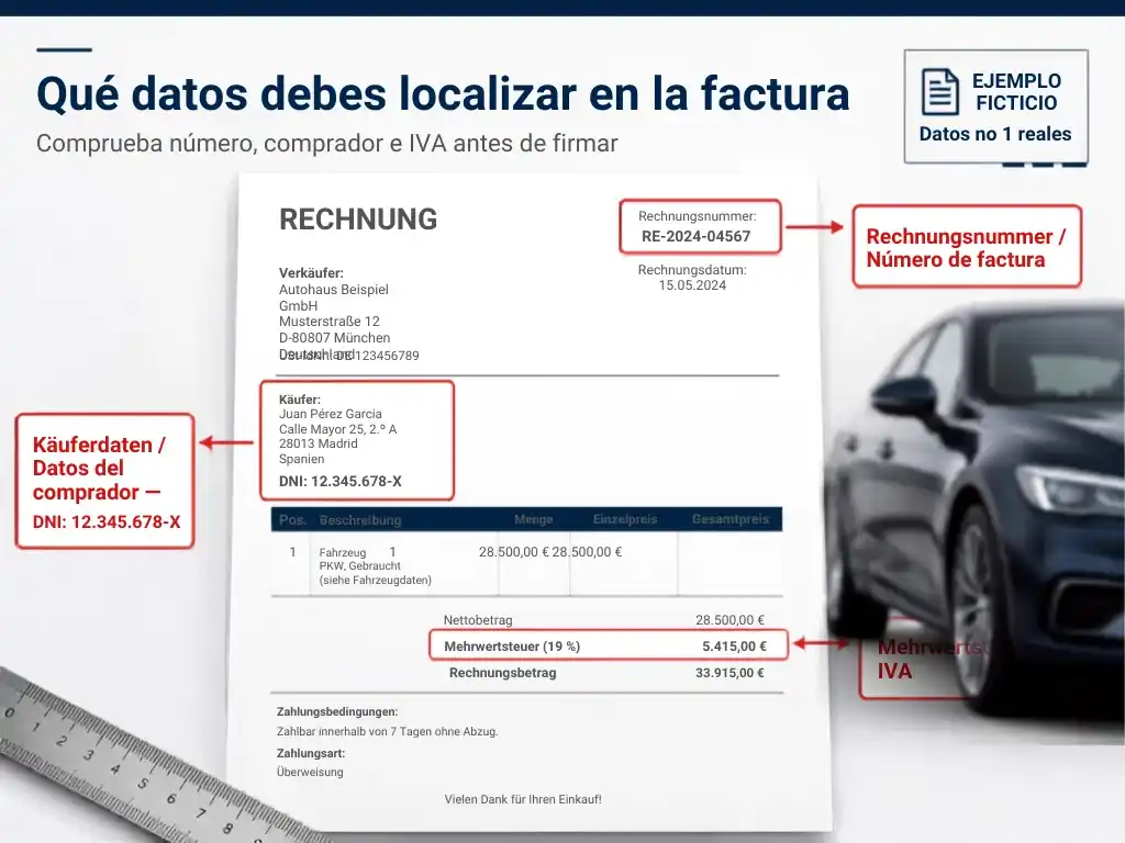Cómo leer una factura alemana antes de comprar un coche