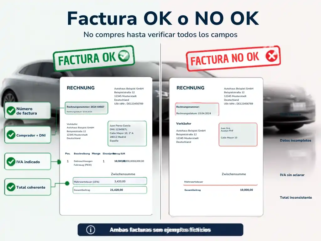 Cómo leer una factura alemana antes de comprar un coche