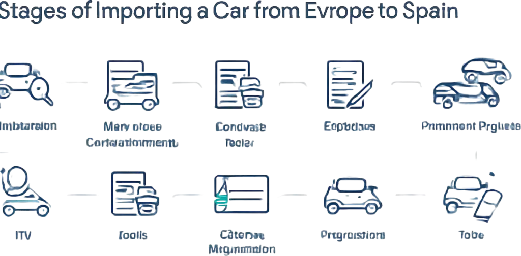 fases de importar un coche desde Europa hasta España