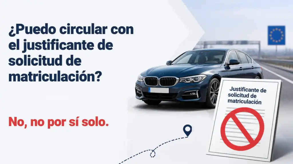 circular con justificante de solicitud de matriculación